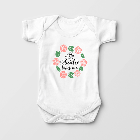 HOT Auntie Onesie For Baby Girl My Auntie Loves Me Baby Girl