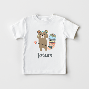 Personalized Tribal Bear Kids Shirt - Cute Bear Name Toddler Shirt