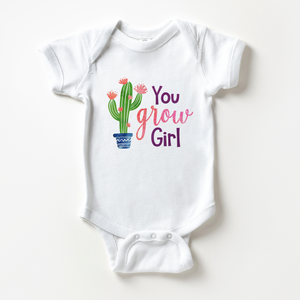 You Grow Girl Baby Onesie - Cute Cactus Bodysuit
