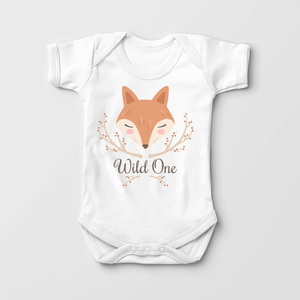 Wild One First Birthday Baby Onesie - Cute Fox 1st Birthday Bodysuit