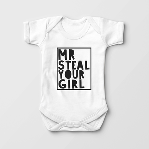 Mr Steal Your Girl Baby Onesie - Funny Boys Baby Onesie