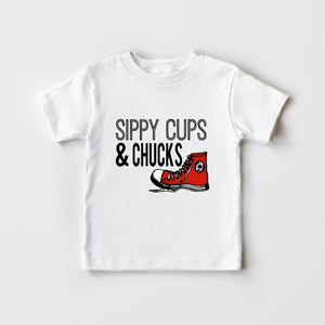 Sippy Cups And Chucks Kids Shirt - Cute Converse Toddler Shirt