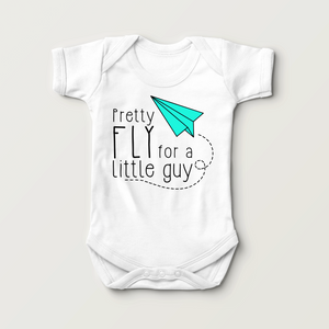 Pretty Fly For A Little Guy Baby Boy Onesie - Funny Paper Airplane Bodysuit
