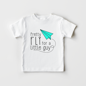 Pretty Fly For A Little Guy Kids Shirt - Funny Paper Airplane Toddler Shirt