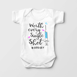 Worth Every Shot Baby Onesie - IVF Announcement Bodysuit