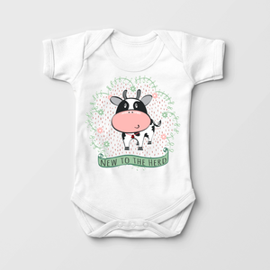 New To The Herd Baby Onesie - Cute Cow Baby Onesie