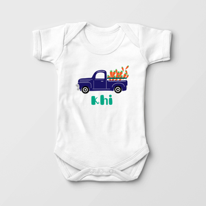 Personalized Easter Carrot Truck Baby Onesie - Cute