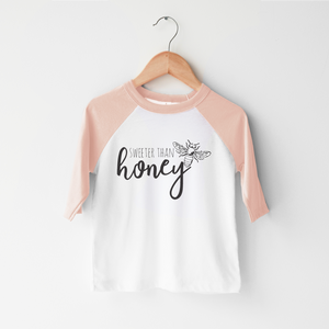 Sweeter Than Honey Kids Shirt - Cute Honey Bee Toddler Shirt