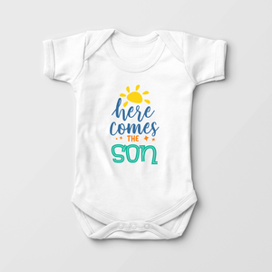 Here Comes The Son Baby Onesie - Cute Summer Bodysuit