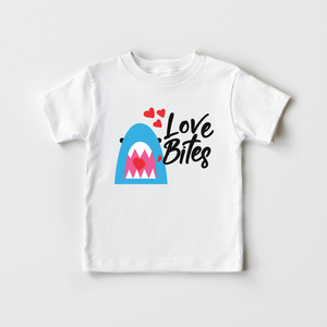 Love Bites Shark Shirt - Cute Valentines Shark Toddler Shirt