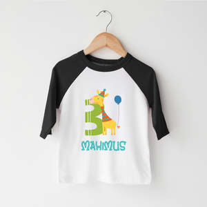 Personalized Third Birthday Zoo Animals Toddler Shirt