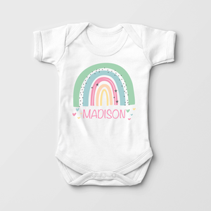 Personalized Rainbow Baby Onesie - Cute