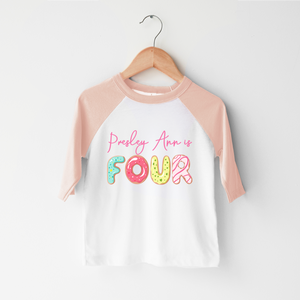 Personalized Fourth Birthday Donut Toddler Shirt - Cute