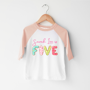 Personalized Fifth Birthday Donut Toddler Shirt