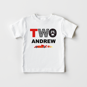 Personalized Second Birthday Racing Kids Shirt - Cute 2nd Birthday Toddler Boy Shirt