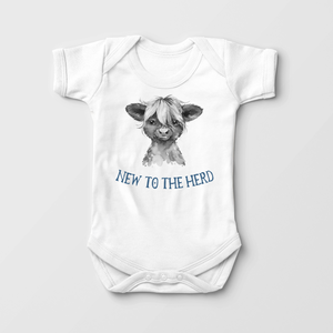 New To The Herd Baby Boy Onesie - Cute Cow Baby Onesie
