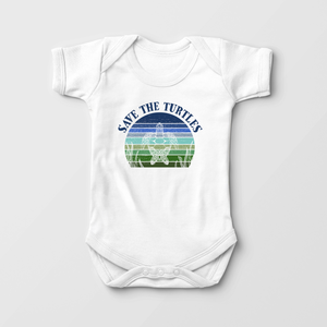 Save The Turtles Baby Onesie - Cute Environmentalist Bodysuit