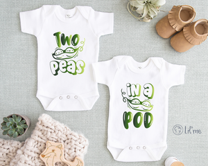 Two Peas In A Pod Twin Baby Onesie