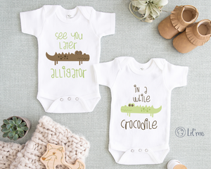 See You Later Alligator Twin Baby Onesie