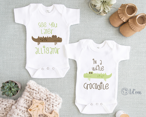 See You Later Alligator Twin Baby Onesie PintSizedApparel