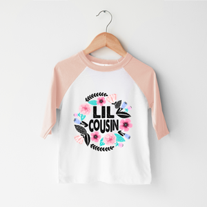 Little Cousin Shirt - Little Cousin Bold Floral Toddler Shirt