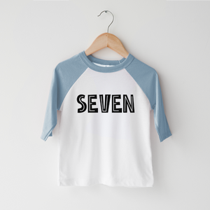 Seventh Birthday Boy Shirt - Black Font