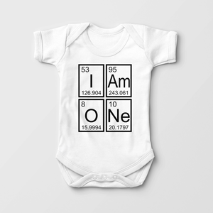 First Birthday Periodic Table Onesie - Cute I Am One Birthday Baby Onesie