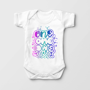 First Birthday Girl Graphic Onesie - One Year Old Birthday Baby Onesie