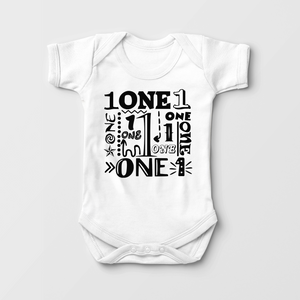First Birthday Boy Graphic Onesie - One Year Old Birthday Onesie