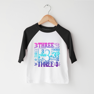 Third Birthday Girl Shirt - Three Three Three