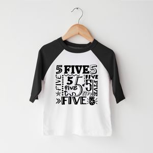 Fifth Birthday Graphic Shirt - Five Birthday Shirt