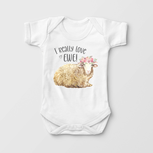 I Really Love Ewe Baby Onesie - Cute Sheep Mothers Day