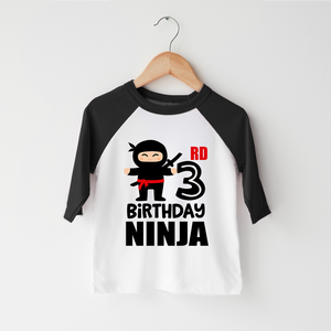 Third Birthday Boy Shirt - Ninja
