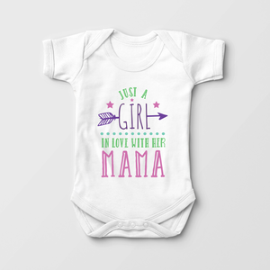 Just A Girl Who Loves Her Mama Onesie - Cute Mother's Day Baby Girl Onesie