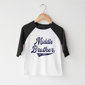 Middle Brother Baseball Tee - Middle Brother Toddler Shirt