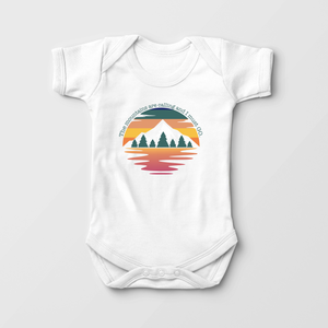The Mountains Are Calling And I Must Go Baby Onesie - Cute Adventure Onesie
