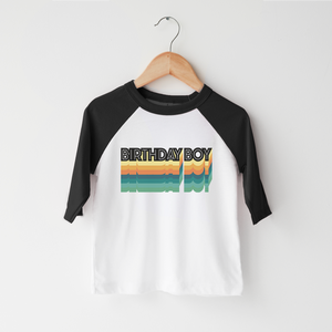 Birthday Boy Baby Onesie - Retro Birthday Bodysuit