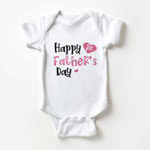 Personalized Happy Fathers Day Baby Girl Onesie - Cute