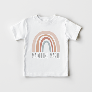 Personalized Neutral Rainbow Toddler Shirt - Cute Custom Kids Shirt