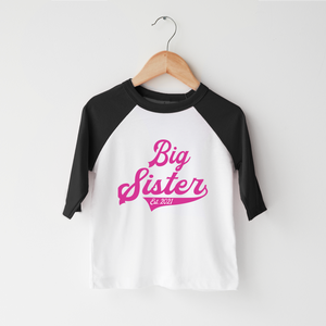 Big Sister Shirt - Cute Personalized Sister Raglan