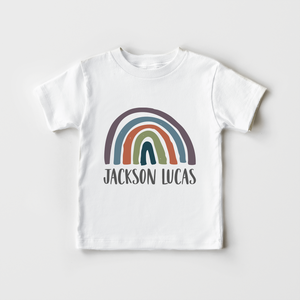 Personalized Neutral Rainbow Toddler Shirt - Cute Earth Toned Kids Shirt