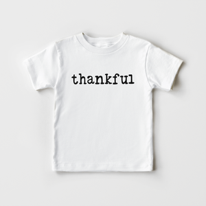 Thankful Kids Shirt - Minimal Thanksgiving Toddler Shirt