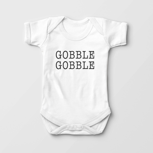 Gobble Gobble Baby Onesie - Cute Minimalist Thanksgiving Onesie