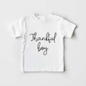Thankful Boy Kids Shirt - Cute Thanksgiving Toddler Shirt