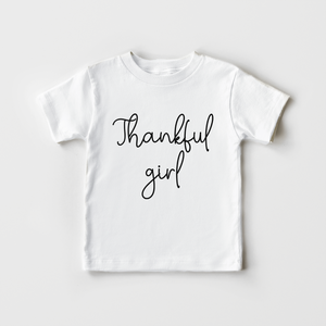 Thankful Girl Kids Shirt - Cute Thanksgiving Toddler Shirt