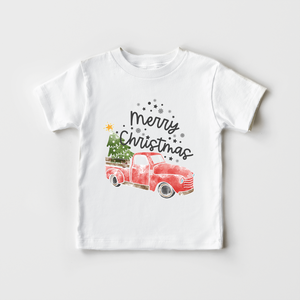 Merry Christmas Toddler Shirt - Cute Red Christmas Truck Kids Shirt
