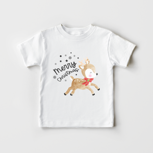 Merry Christmas Toddler Shirt - Cute Reindeer Kids Shirt