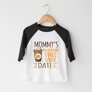 Mommy's Pumpkin Spice Latte Date Toddler Shirt - Cute Fall Kids Shirt