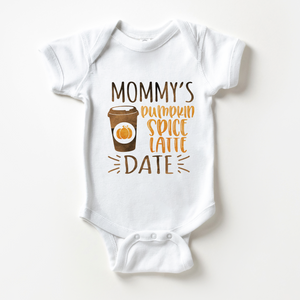 Mommy's Pumpkin Spice Latte Date Baby Onesie - Cute Fall Onesie