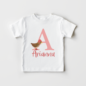 Personalized Bird Name Girls Toddler Shirt - Animal Kids Shirt